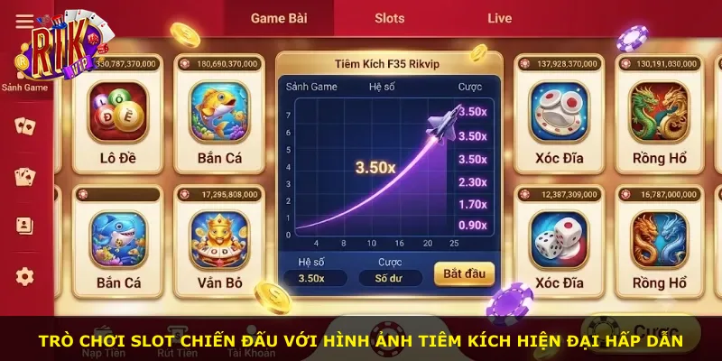 Trò chơi slot chiến đấu với hình ảnh tiêm kích hiện đại hấp dẫn